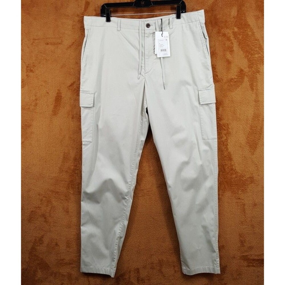 THEORY Pants Mens Size 38 Tan Cargo Drawstring Trouser CURTIS Hanson Twill $245 - Picture 2 of 8